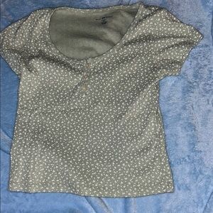 Green Floral Women's Top